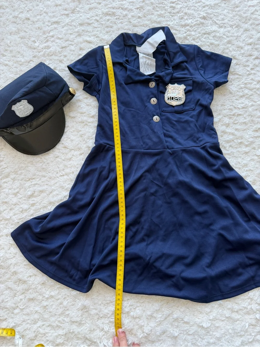 Girls Policeman Dress and Hat. 5-6 years
